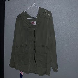 Green Justice brand cardigan with rhinestones!